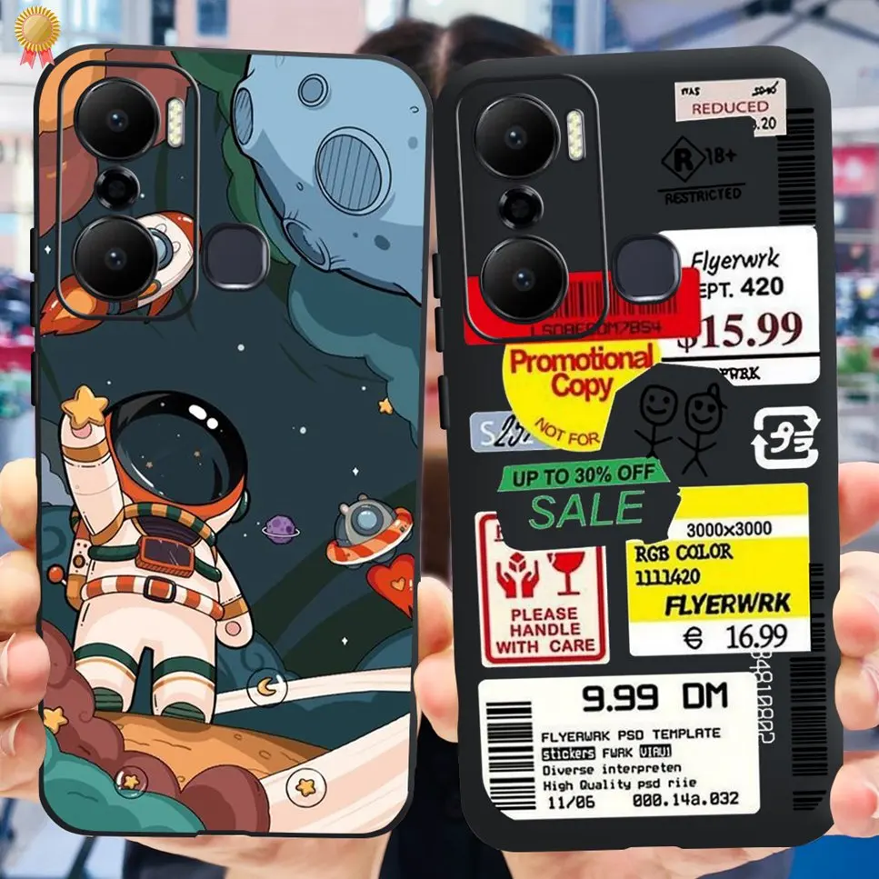 Cute Astronaut Clear TPU Silicone Bumper Phone Case Cover