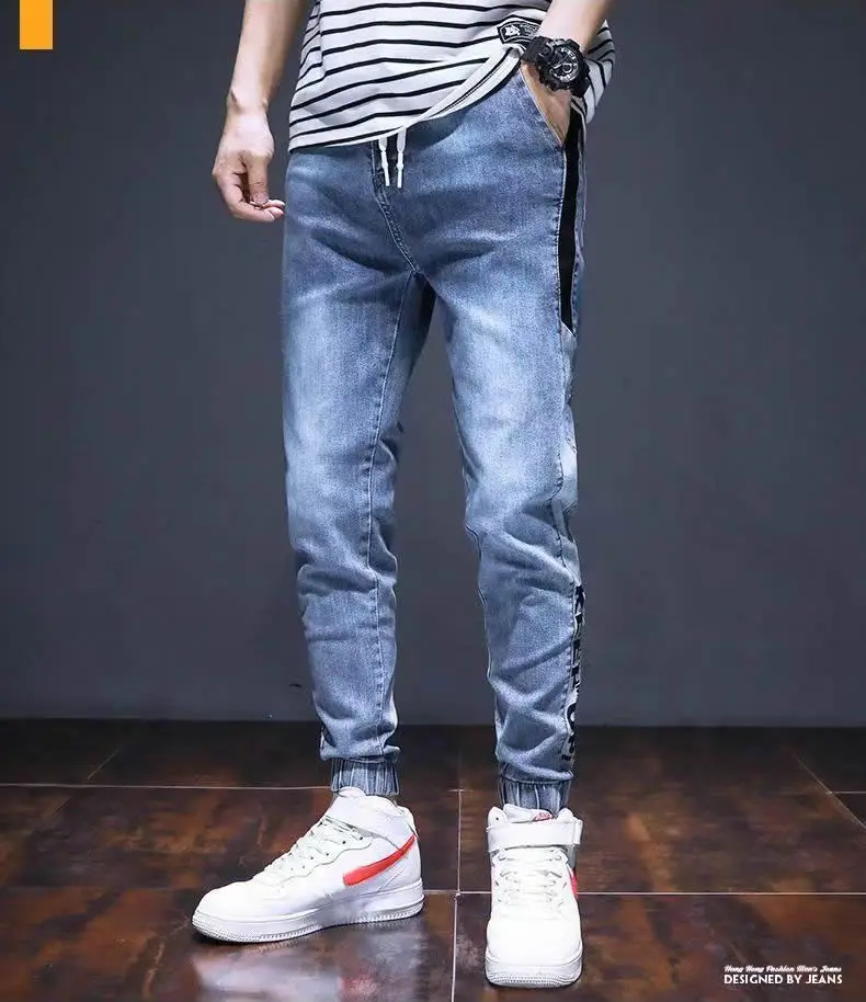 

Classic Streetwear Casual Men Ribbons Harem Jogging Letter Pants Male Slim Fit Spring Pants Multi-Pockets Women Trouser T16
