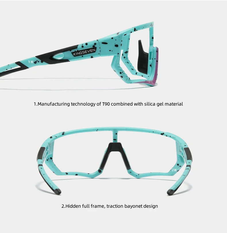 Kings even neue rad sonnenbrille männer sport frauen mtb fahrrad brille uv400 polarisierte fischs chutz brillen im freien – Detail 2