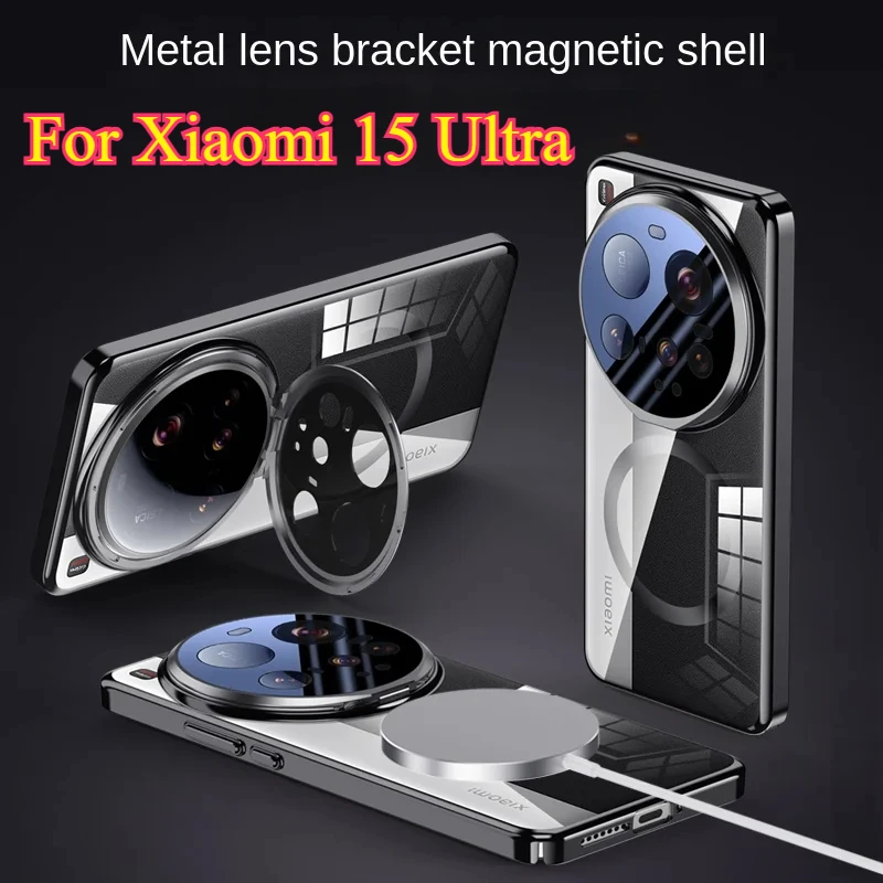 Lens Protection Invisible Stand Case with MagSafe for Wireless Charging - Matte PC Transparent Cover