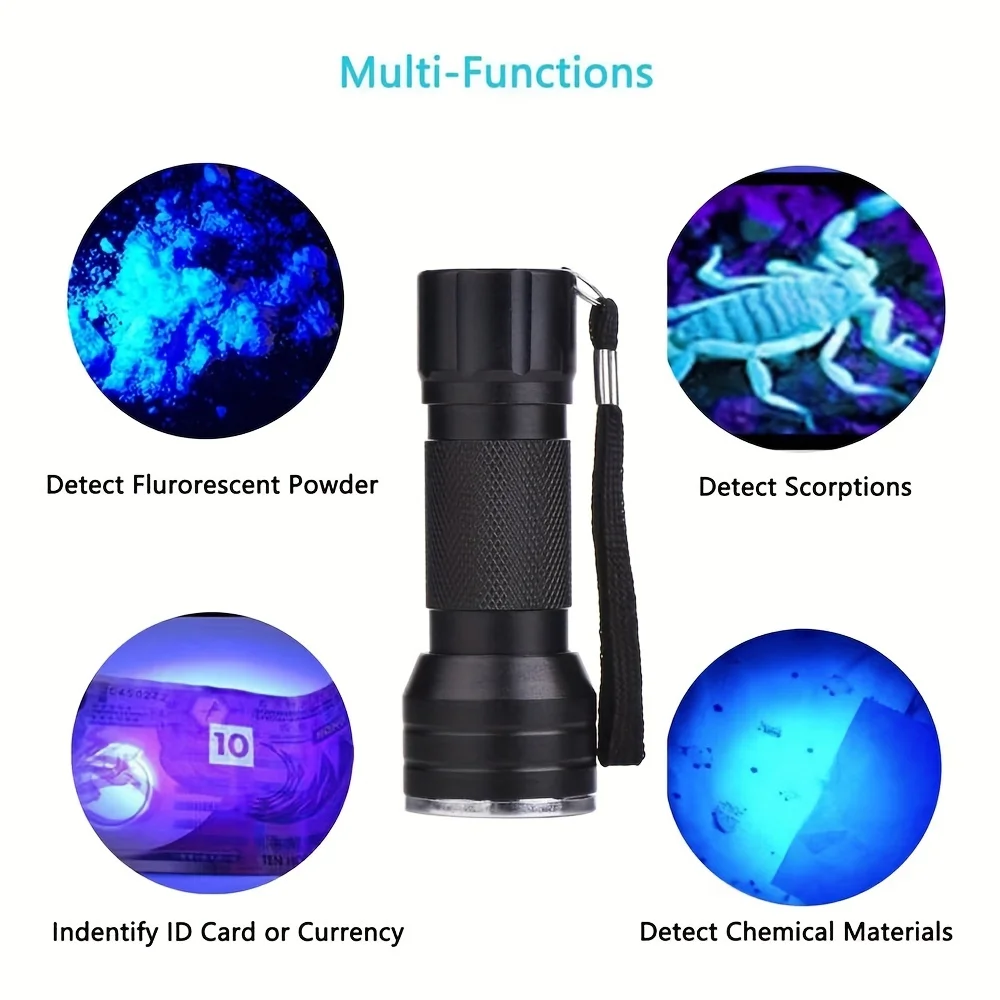 21led Uv flashlight Nail Art Lamp Uv Fluorescence Detection Mini Banknote Detection