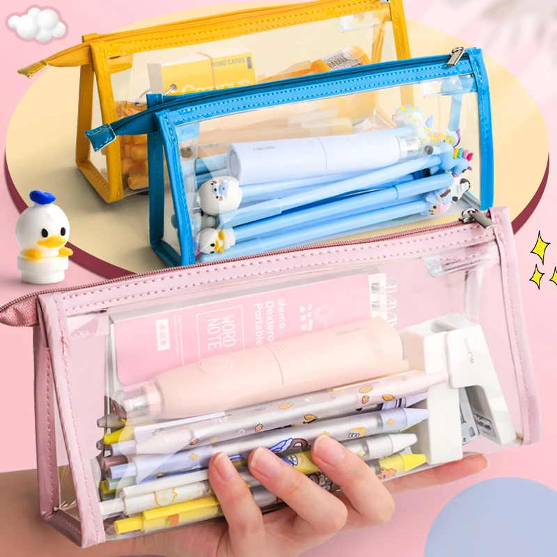 Waterproof PVC Pencil Case Large Capacity Stationery Storage