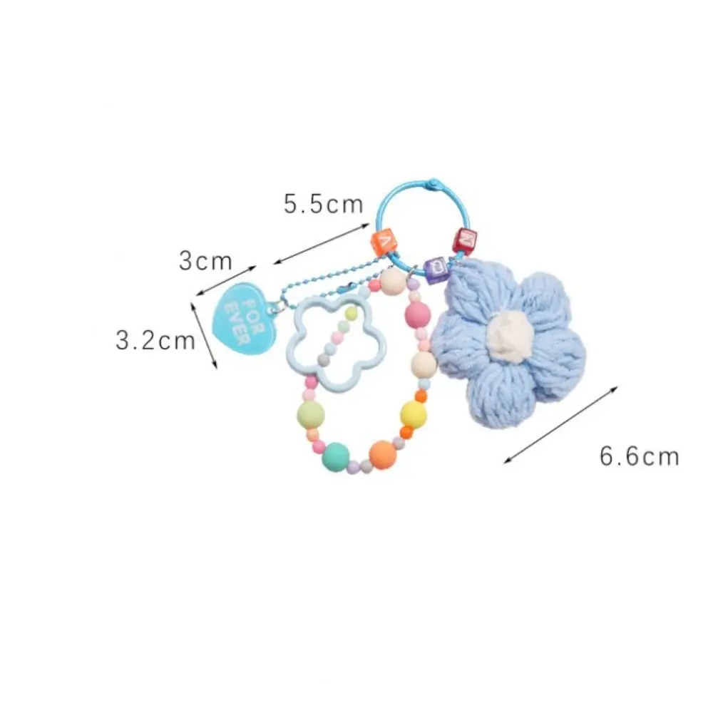 Colorful Bag Pendant Keychain Handmade Knitted Five-petaled Flowers Handbag Charm Acrylic Purse Decoration Attractive Keyring