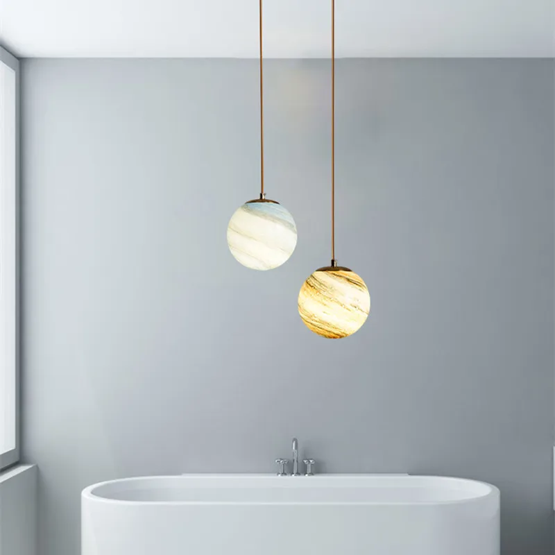 

Planet pendant lights minimalist glass ball pendant light restaurant bar lamp bedside stairwell lamp bedroom hallway light