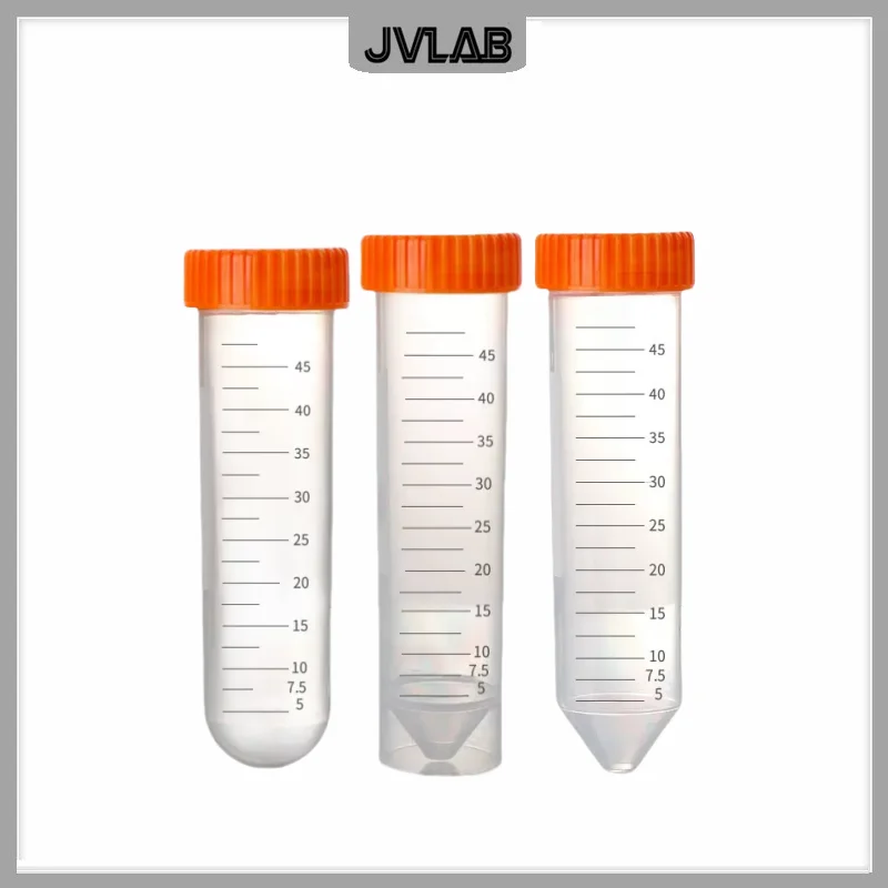 Centrifuge Tube 50 ml Laboratory Sample EP Test Tube Screw Cover Clear Scale Flat / Round / Cone Bottom 6 PK