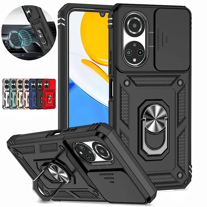 Enhanced Shockproof Armor Phone Case with Magnetic Holder and Lens Protector