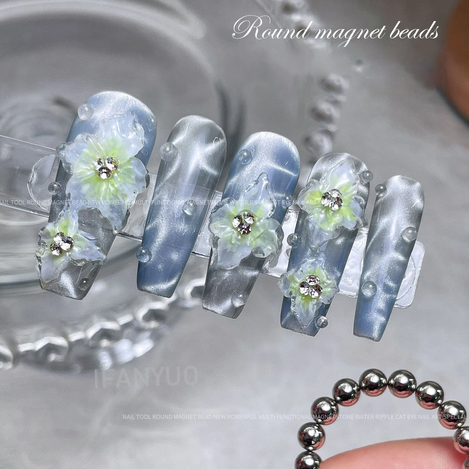 Vernis semi permanent œil de chat magnétique effet océan 3d_voghion.com