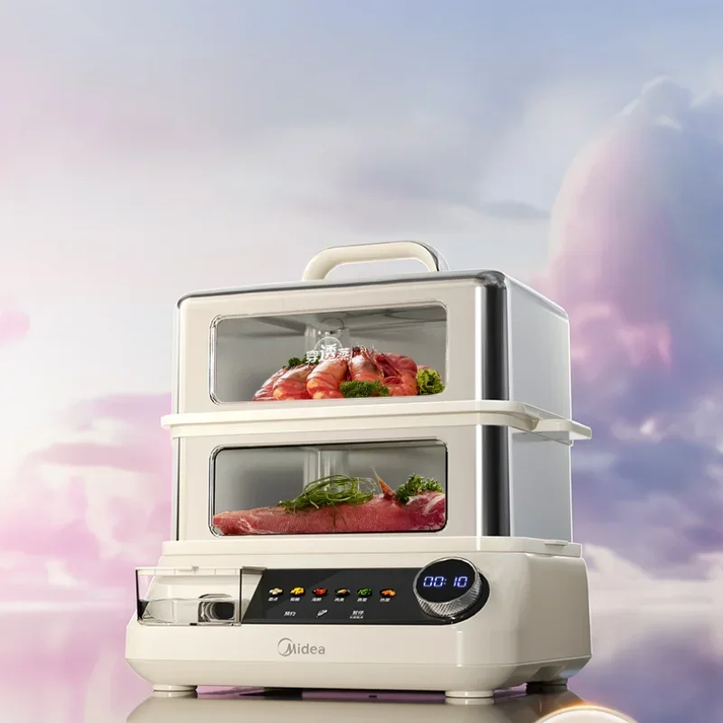 Electric Steamer Multi-Functional Household Visual Steam Box Stainless Steel Multi-Layer Large Capacity Steam Pot