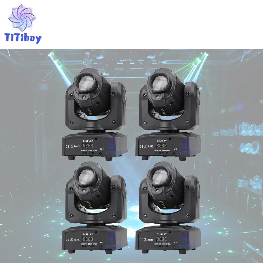 

No Tax 4Pcs 30W LED Laser Spot Moving Head Stage Effect Lighting For DJ Disco Events Party DMX Lamp 8 Gobos 8 Colors Beam