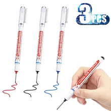 

3PCS 20mm Long Nib Marker Multifunction Writing Carpenter Quick Drying Marker Pen Deep Hole Home Decoration Water Resistant Pens