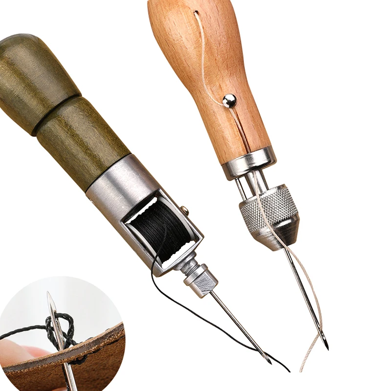 QWORK Nähset Mit Ahlen, Garn & Tasche – 40-teiliges Werkzeug-Set Für Leder & Reparaturen