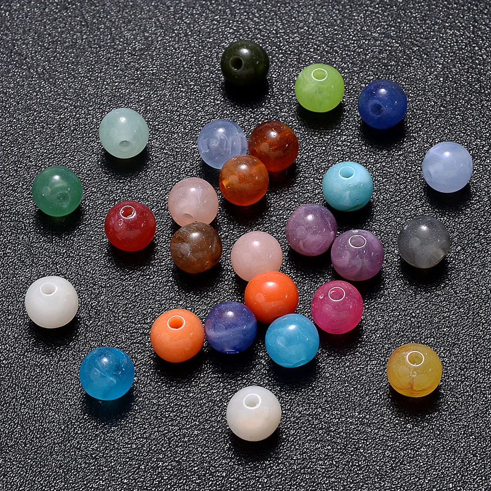 6-18mm Gradient Acrylic Beads Round Cat's Eye Loose Spacer Beads For Jewelry Making Diy Handmade Bracelet Necklace Accessories acrylic beads