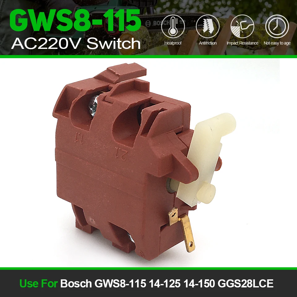 

1Pcs Button Switch 220V Replace For Bosch GWS8-115 GWS 14-125 GWS 14-150 GGS 28 LCE Angle Grinder Spare Parts Accessories Fast