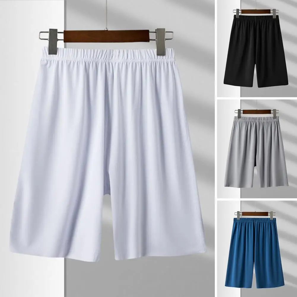 

Men Summer Shorts Men Casual Shorts Comfortable Men's Homewear Shorts Elastic Waist Wide Leg Breathable Fabric for A Relaxed Fit