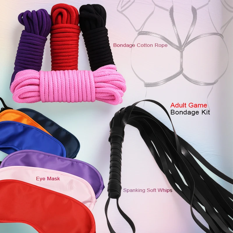 Set bondage per coppie con manette in pelle e benda occhi_voghion.com