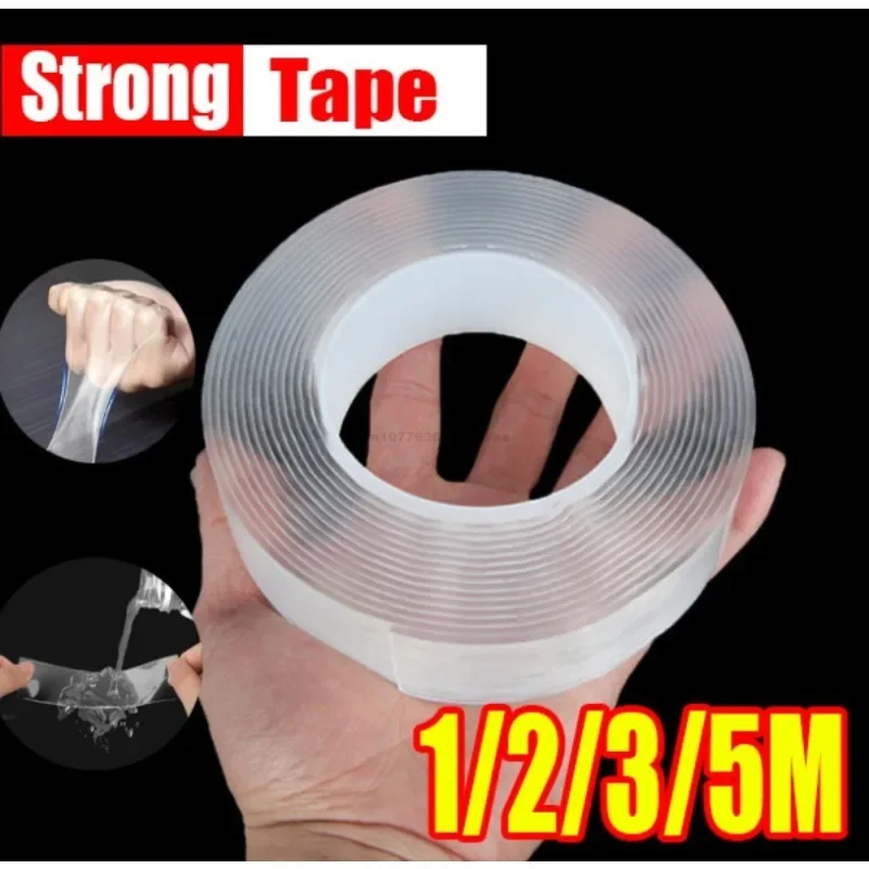 Ultra-strong Powerful Double Sided Adhesive Nano Tape Wall Mirror Stickers Self-adhesive Waterproof Tape Home Christmas 2030