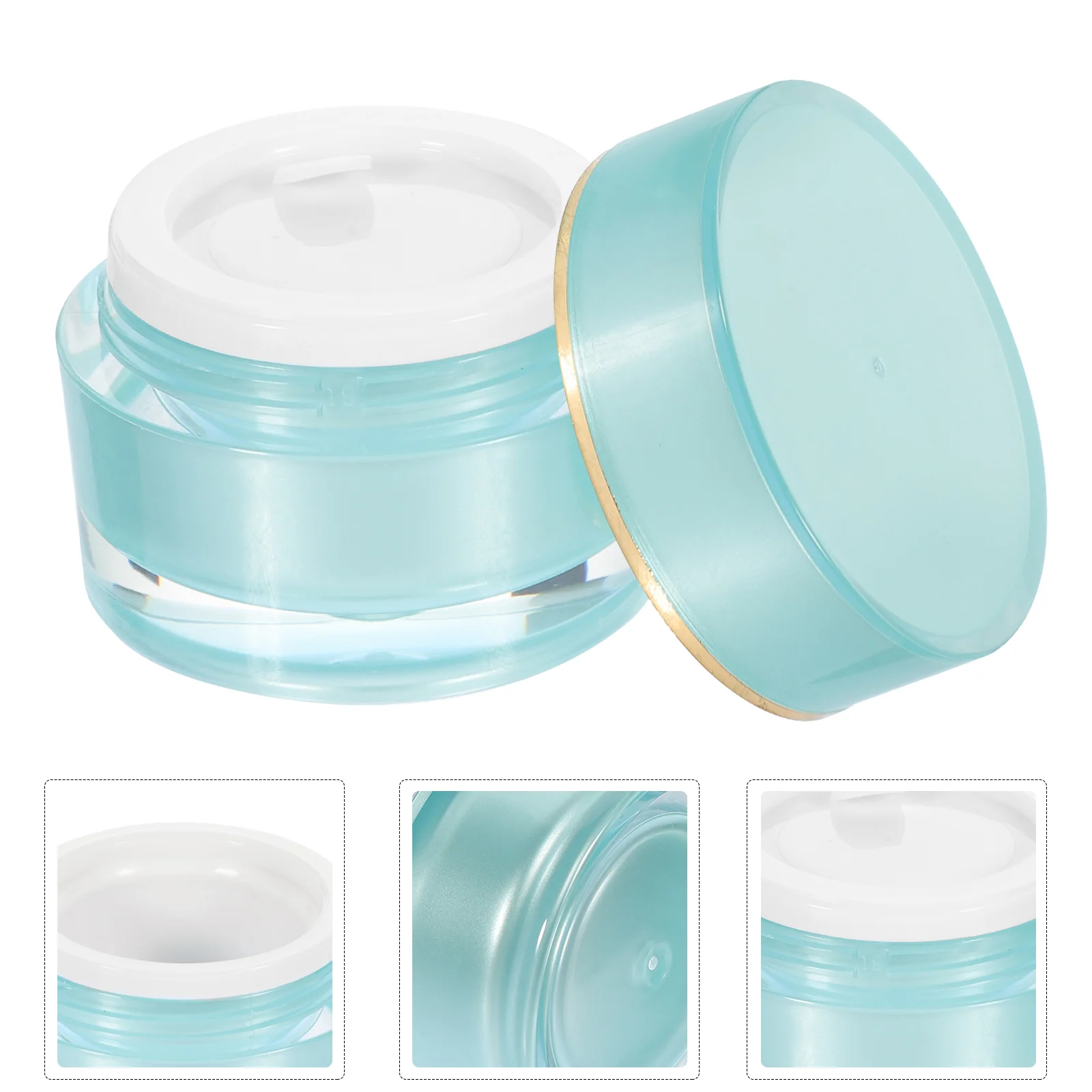 4 Pcs Bottle Buttercream Refillable with Cover Acrylic Small Bottles Travel Container Jars Lids