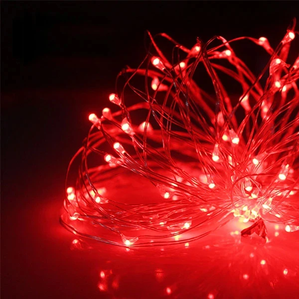 thumbnail image 1 of Guirnalda de luces LED para exteriores con batería, alambre de cobre, para Navidad, fiestas, bodas, 8 colores, 1 of 5