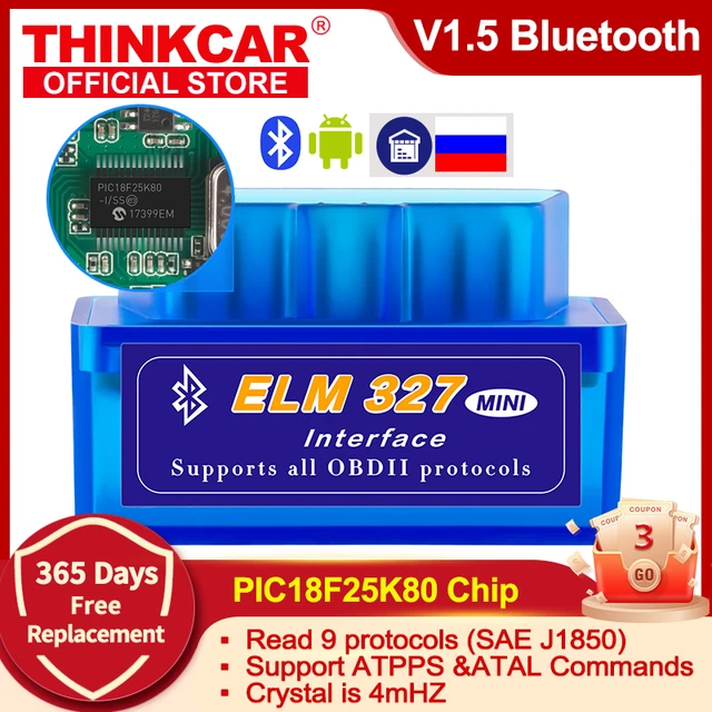 ELM327 Bluetooth V1.5 - V2.1 OBD2 Code Readers For OBDII Protocol For  Android/Symbian Car Diagnostic Tool Scanner Scan Tools