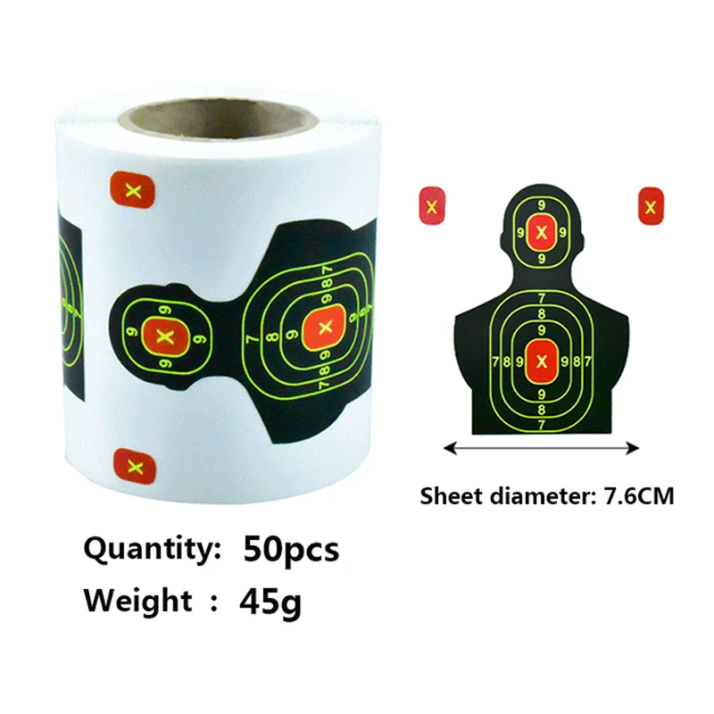 50/100pcs Shooting Tools Splatter Splash 3in Paper Per Roll Adhesive Sticker Targets Amp Shooting Reactive Practice shooting targets stickers