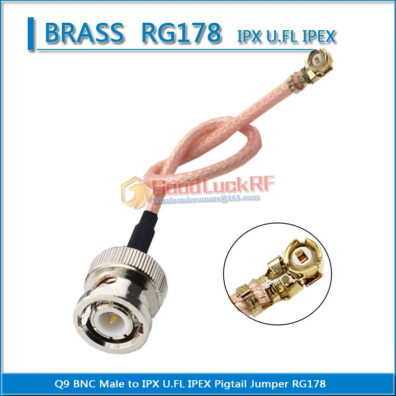 

1X Pcs High Quality IPX U.FL IPEX Female to Q9 BNC Male Pigtail Jumper RG178 extend Cable RF Connector Coaxial Low Loss