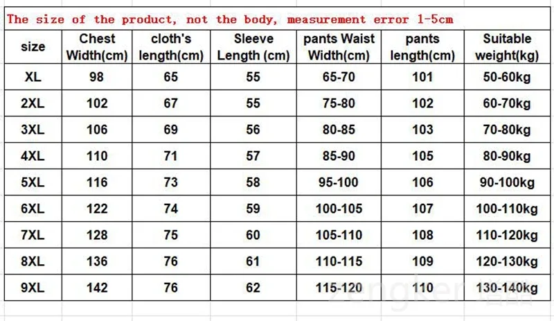 Men's autumn winter thermal underwear thickened thermal suit pijamas 8XL 9XL