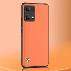 Luxury PU Leather Silicone Protection Phone Case for OPPO F21 Pro 5G (Orange)