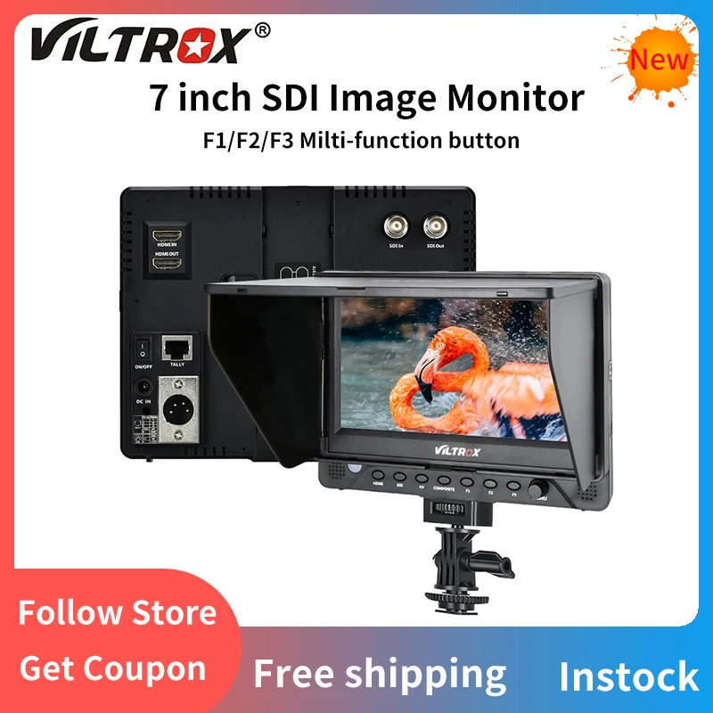 Viltrox 7 Pollici 1024X600 4K Hd Camera Video Monitor Dc-70Ex Field Sdi Av Input Output Monitor Portatile Lcd Per Sony Canon Nikon