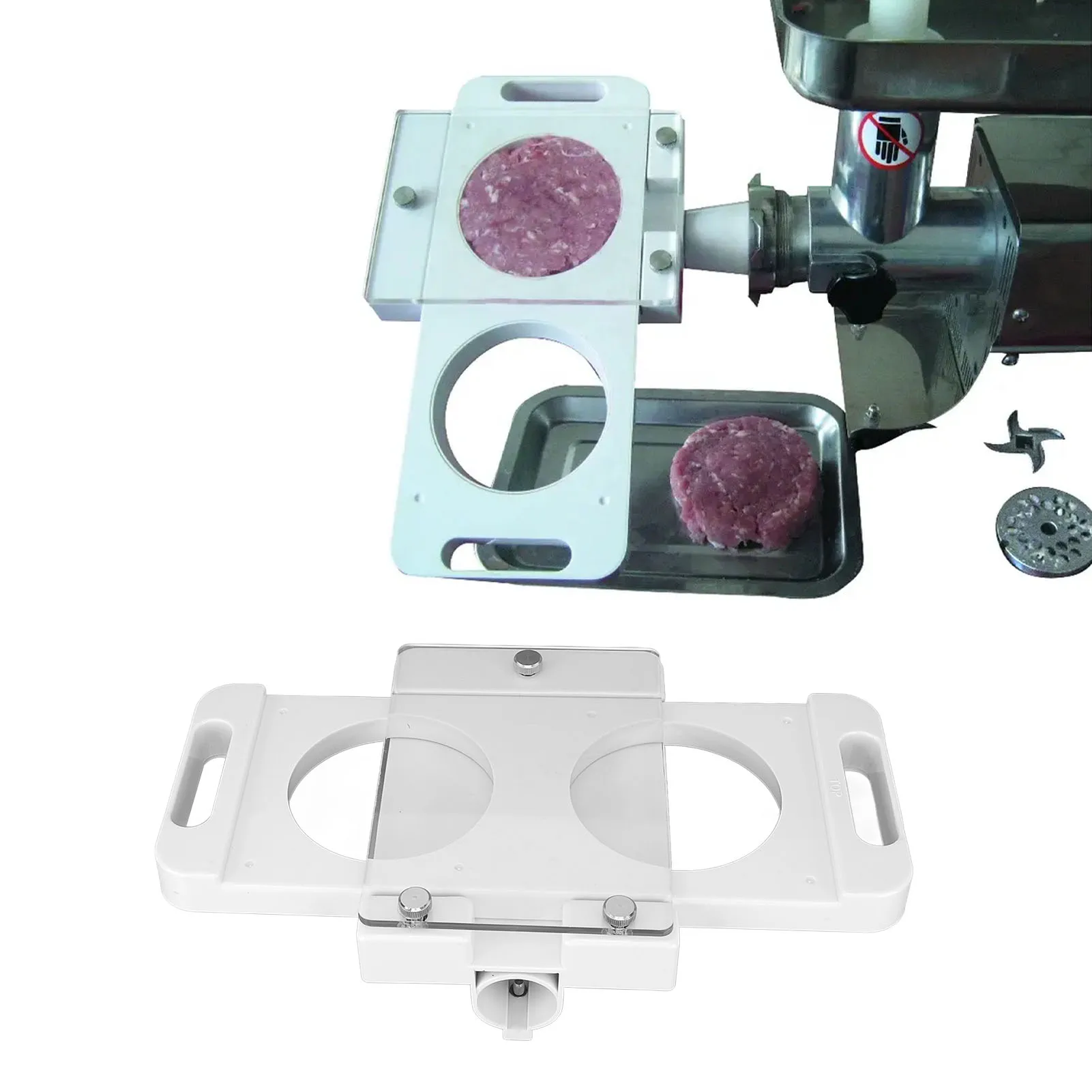Hamburger Press Patty Maker 2 Holes Hamburger Pressing Mould Non Stick Practical Kitchen Gadgets for Sausage Filler Meat Grinder