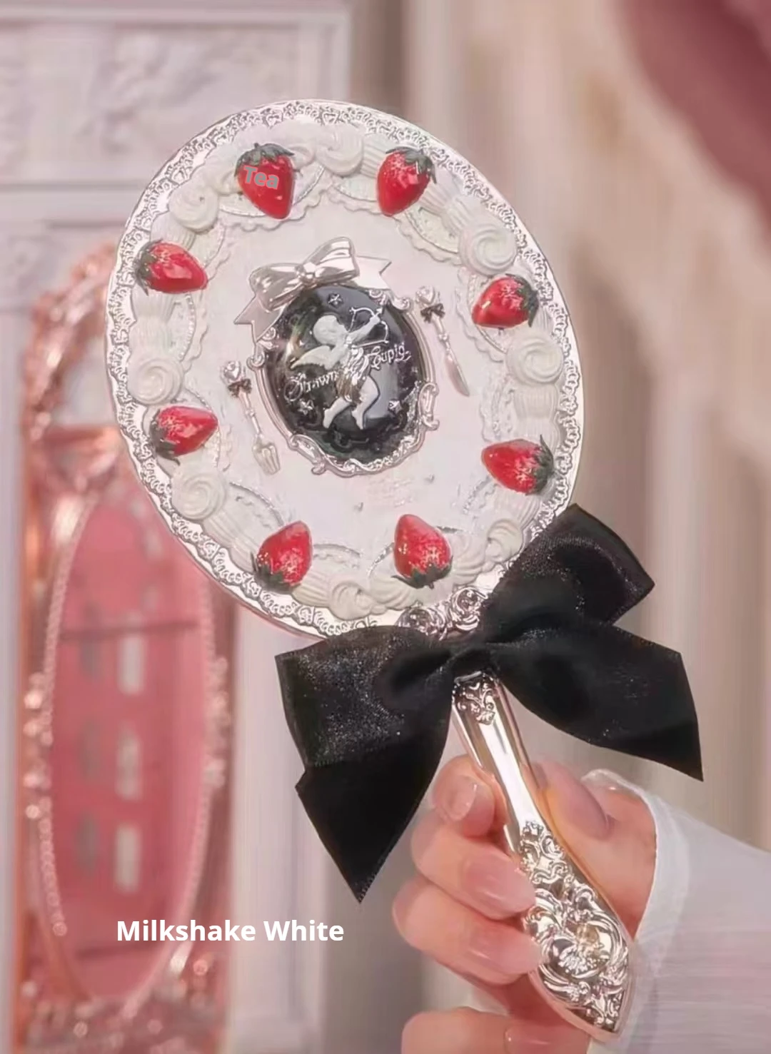 Strawberry Cupid Butterfly Cloud Collection - Portable Aesthetic Makeup Mirror by Flower Knows