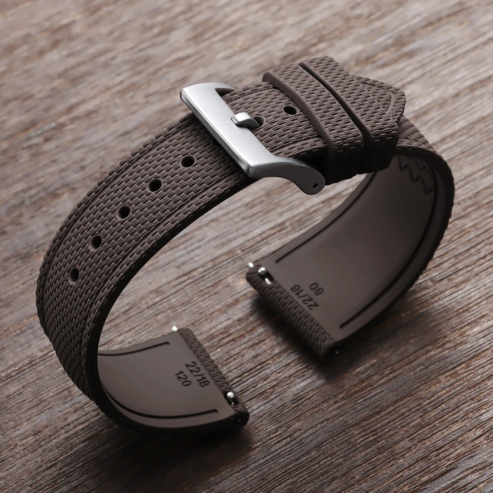 Braided FKM Rubber Quick-Release Sport Watch Strap