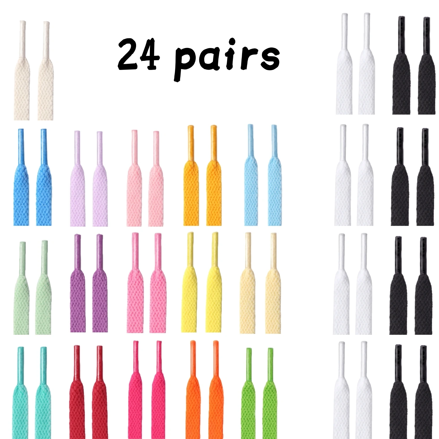Enhanced Shoelaces for Kids' Sneakers - Flat Thick Design for Basketball Shoes