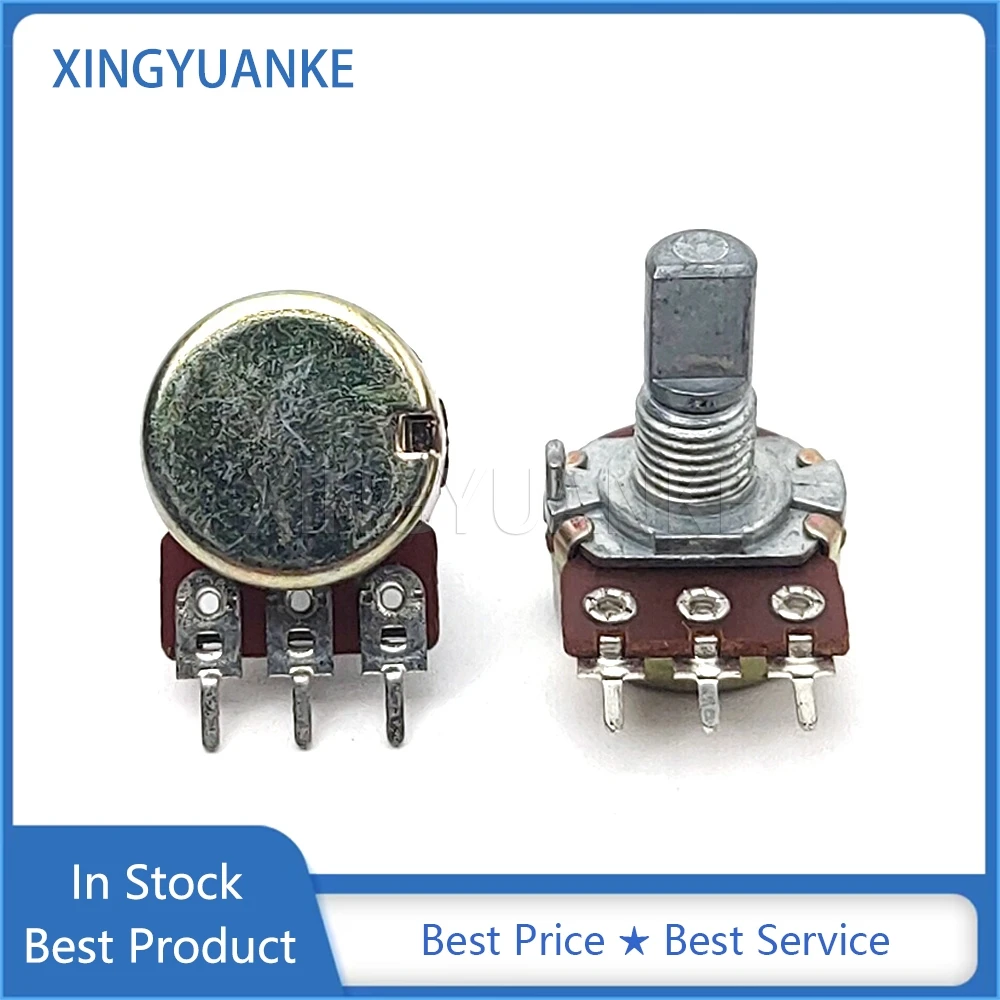 Multiturn potentiometer 5PCS WH148 Type Single C10K C20K C50K C100K Amplifier Audio Volume 3-Pin Half Shaft Length 15MM