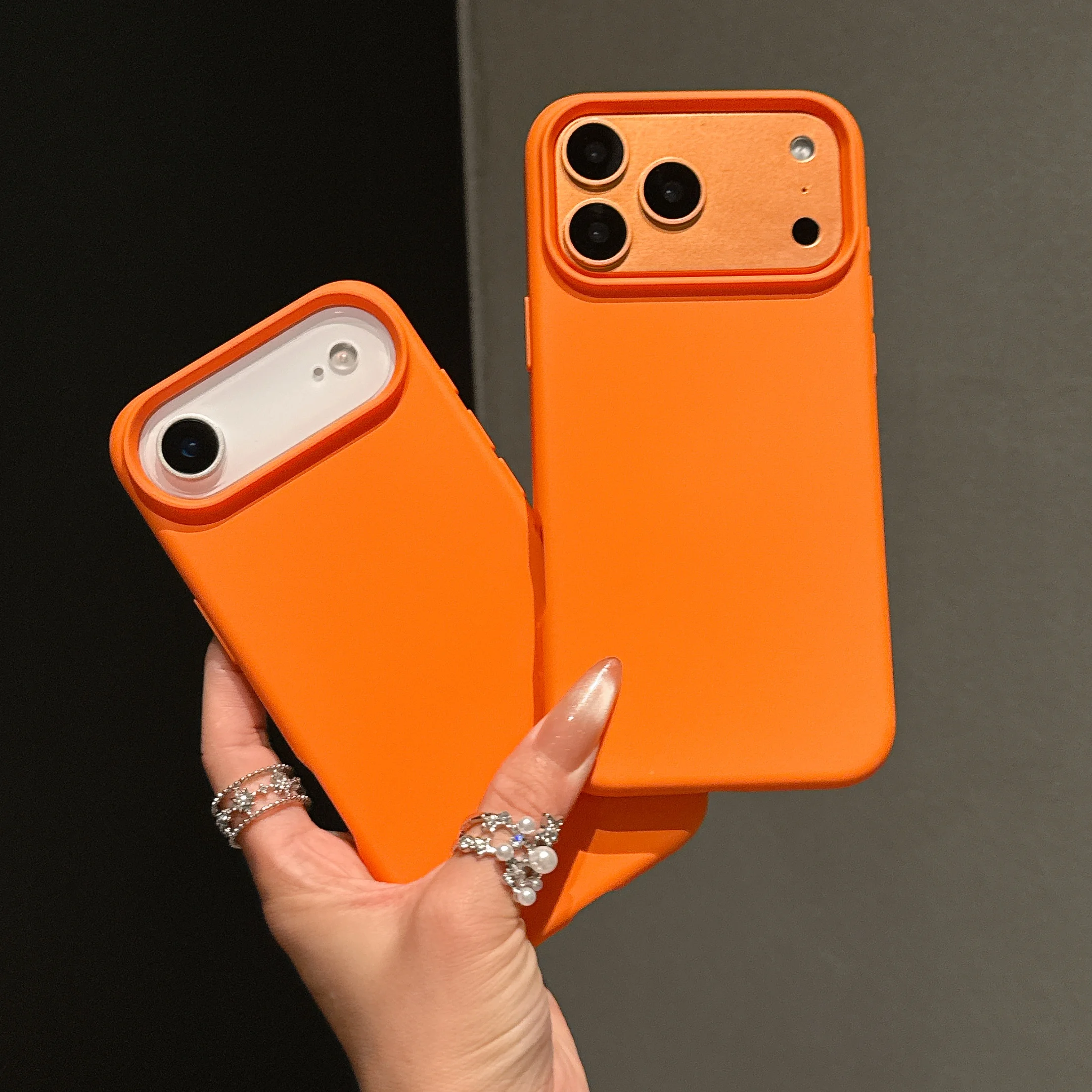 Vibrant Orange Non-Slip Liquid Silicone Phone Case