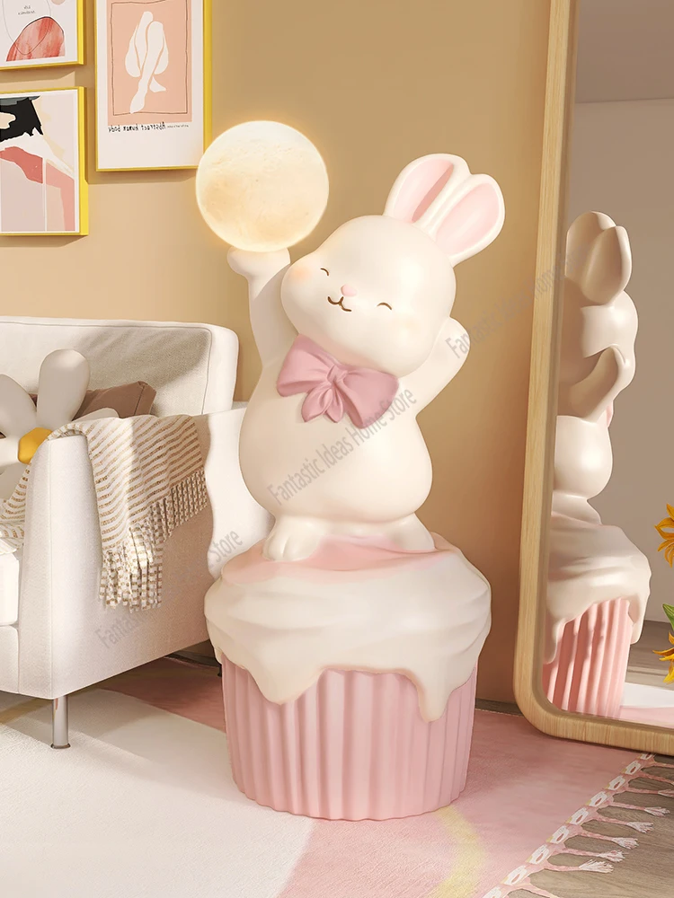 

73cm Creative Cute Rabbit Statue, Lamps, Home Decoration, Gifts, Interior Decoration, Handicrafts, Large Living Room Decorations