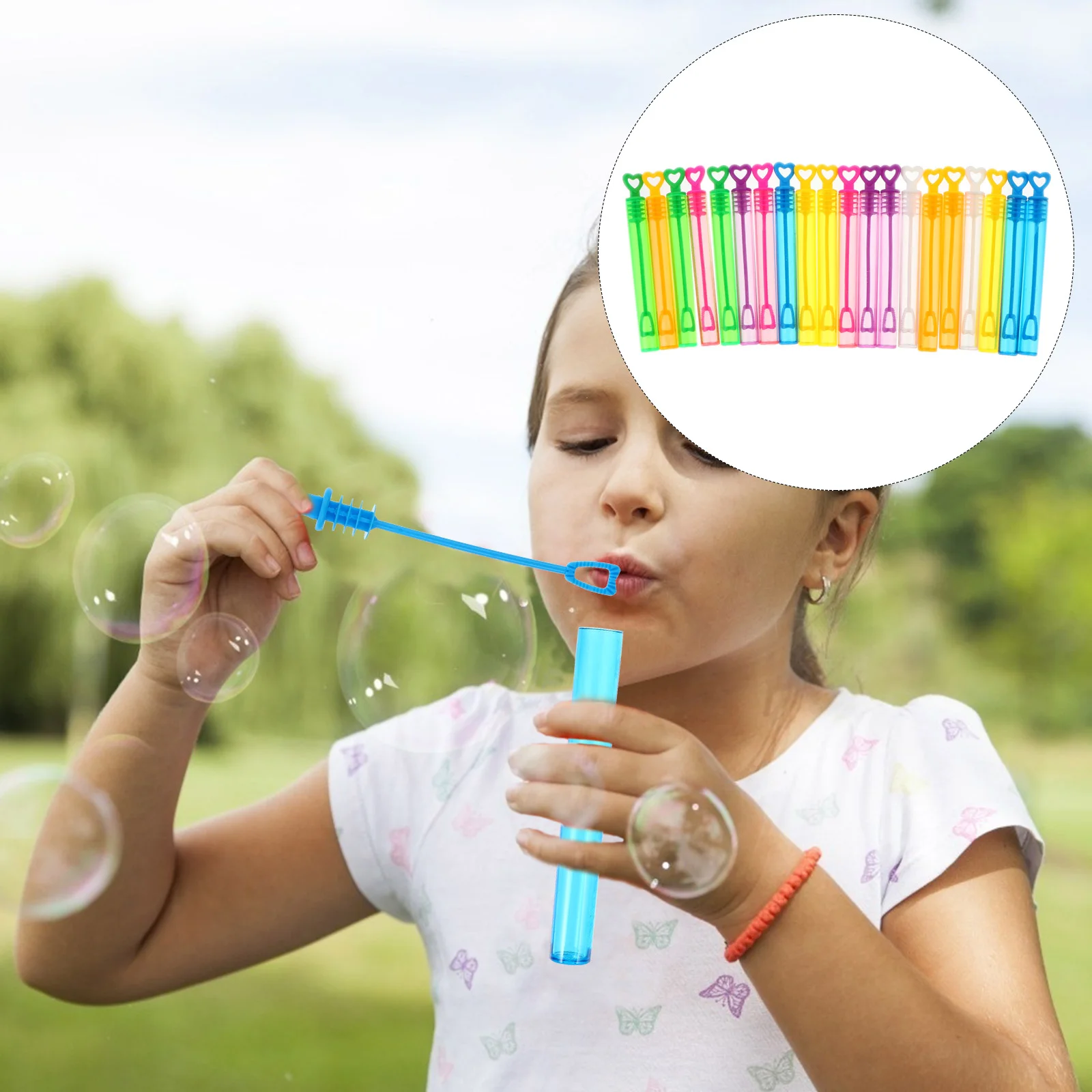 

Colorful Bubble Soap Empty Bottle Heart Wand Empty Tube Kids Birthday Party Favors Filler Toys Wedding Gifts for Guest