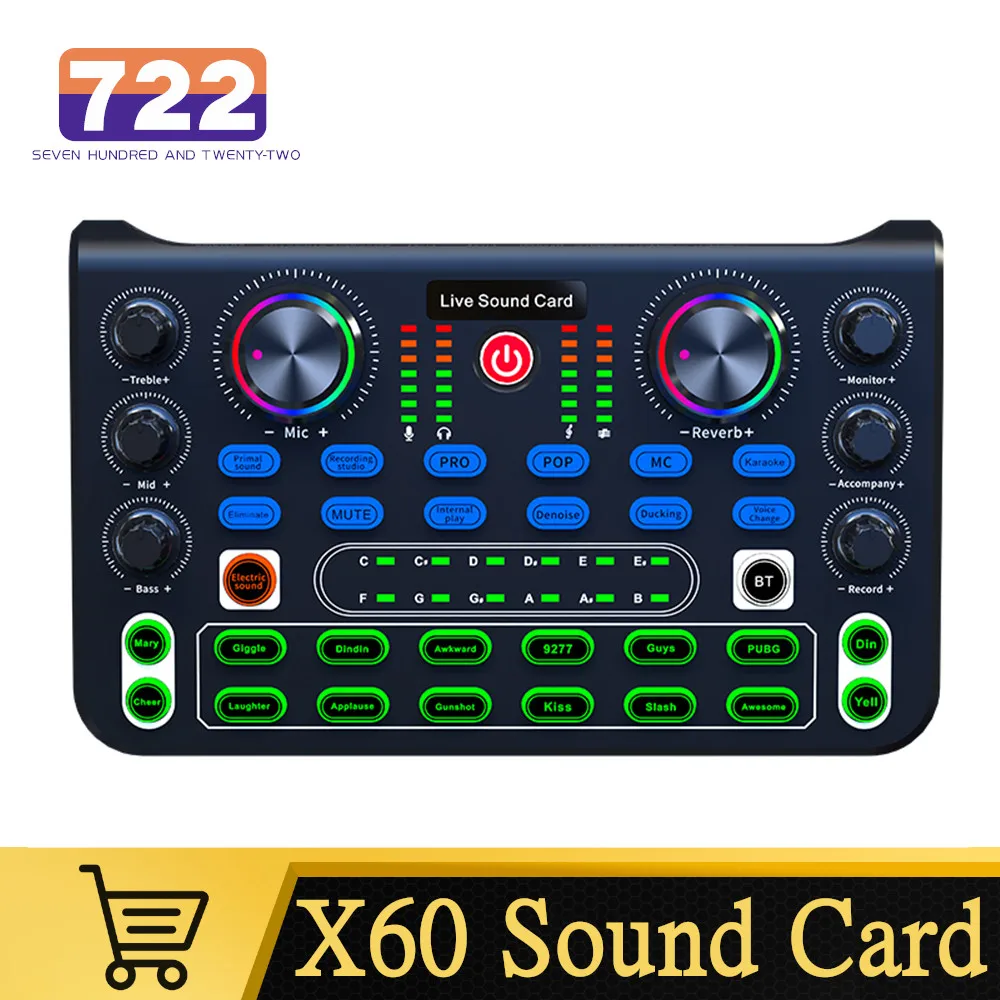 Professionale Conveniente Compatto Ktv Singing Sound Card Mixer X60 Schede Audio Per Accessori Di Ricambio Di Ricambio Dal Vivo