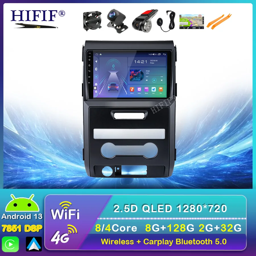 Autoradio Per Ford F150 Raptor 2009-2012 Versione Alta Android 13 Lettore Di Navigazione Gps Per Auto Dvd Unità Principale Stereo Per Auto Senza Ponte