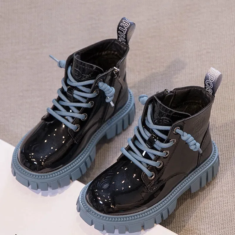 Fashion Kids Boots Girls British Style Children's Ankle Boots Autumn Winter Warm Waterproof Boys 3-15 Years Old Snow children boots