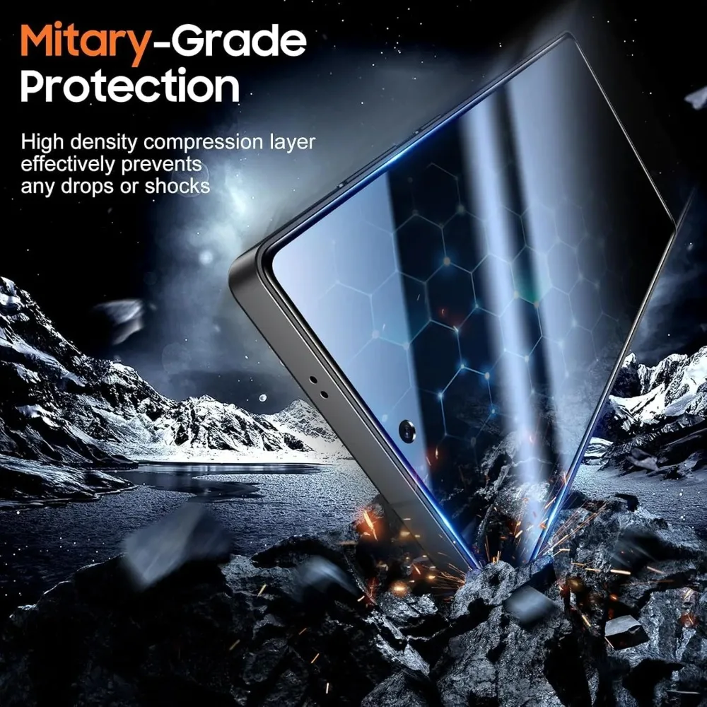 Premium Privacy & HD Clear Screen Protector - Easy Install 9H Tempered Glass Film Kit