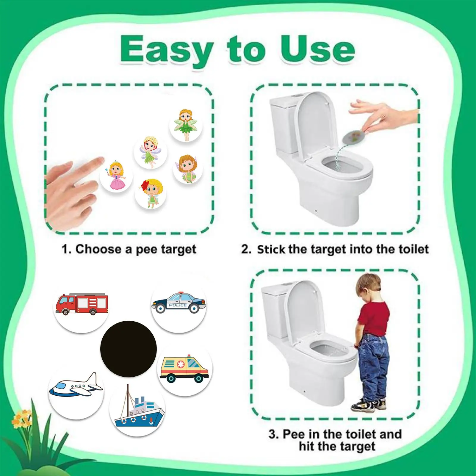 Color Changing Toilet Sticker 1Set Thermochromic Urinal Training Waterproof For Kid Potty