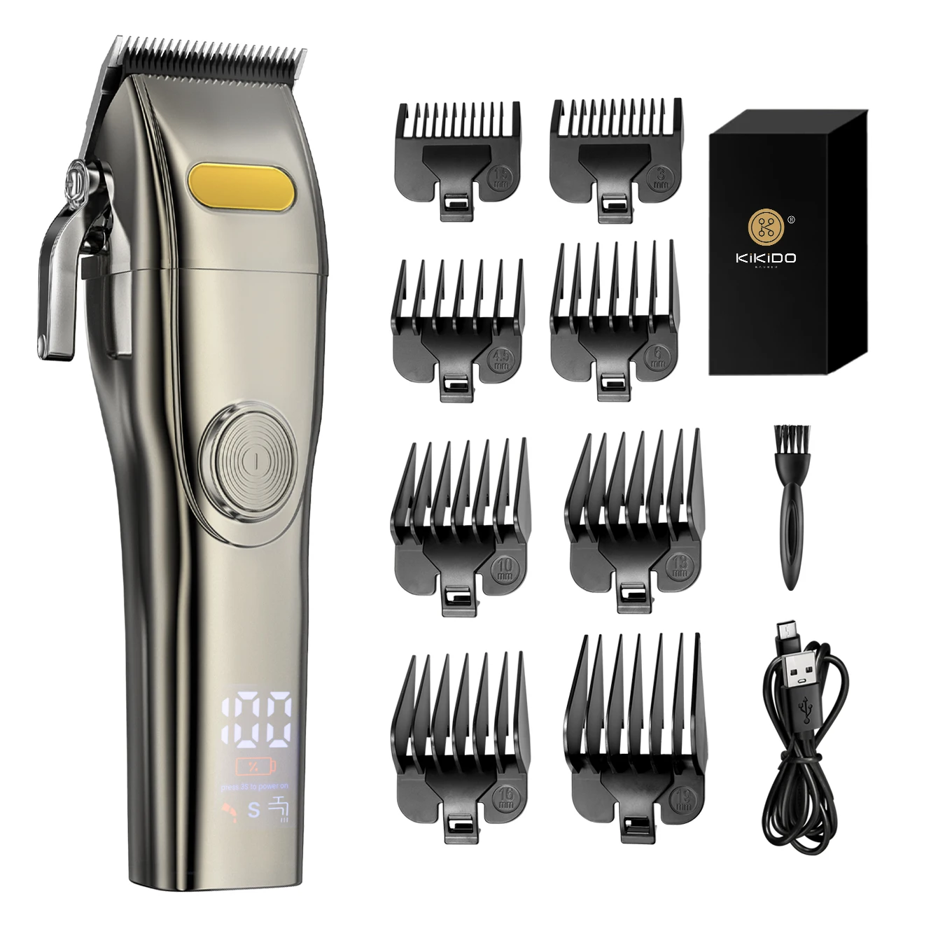 

KIKIDO Professional Hair Clipper Cordless Haircut Machine IPX7 Hair Clipper Multifunctional Trimmer Electric Clippers for Men