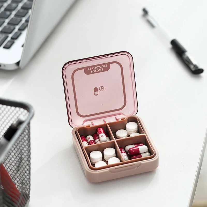 Compact Portable Pill Organizer and Storage Box