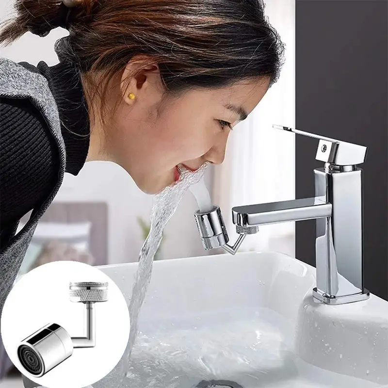 2 Modes 720° Universal Tap Aerator Splash-proof Swivel Water Saving Kitchen Faucet Spray Head Wash Basin Tap Extender Adapter - Image 2