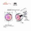 A Pair G23 Titanium Anti-allergic Earrings 4MM 5MM Opal Birthstone Ear studs Small Stud Earrings for Women 2