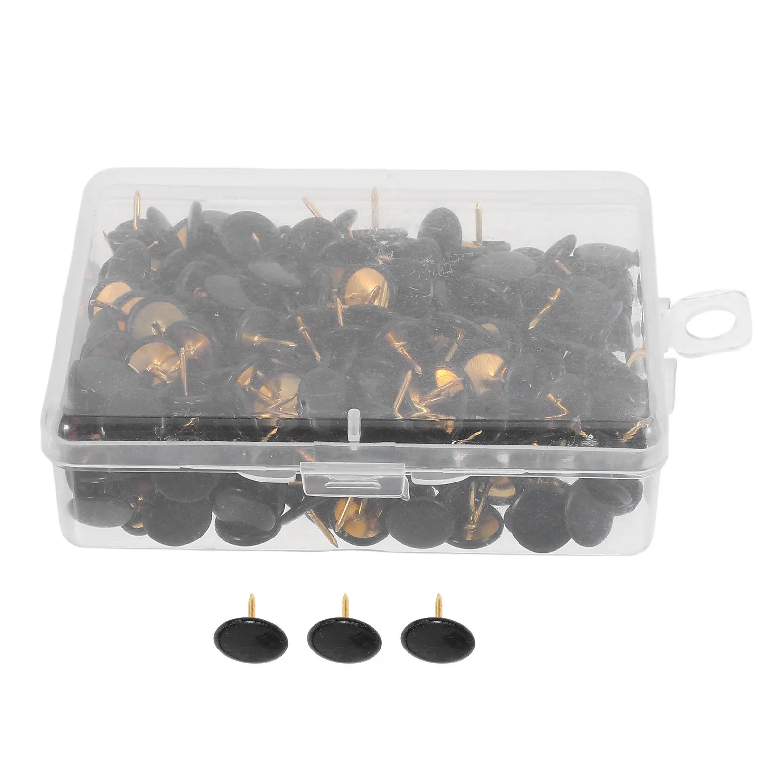 1박스 원형 헤드 게시판 핀 플라스틱 플랫 헤드 압정 코르크보드 사진 벽 장 푸시핀 문구류