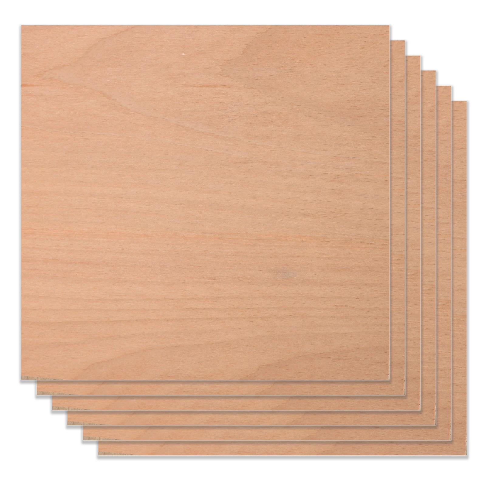 6 Stück rotes Buchenholz-Sperrholz, 1/8 Zoll x 12 Zoll x 12 Zoll, Bubinga, unbehandeltes Holz für Bastelarbeiten, CNC-Schneiden, Lackieren, doppelseitig rotes Buchenholz – Detail 2