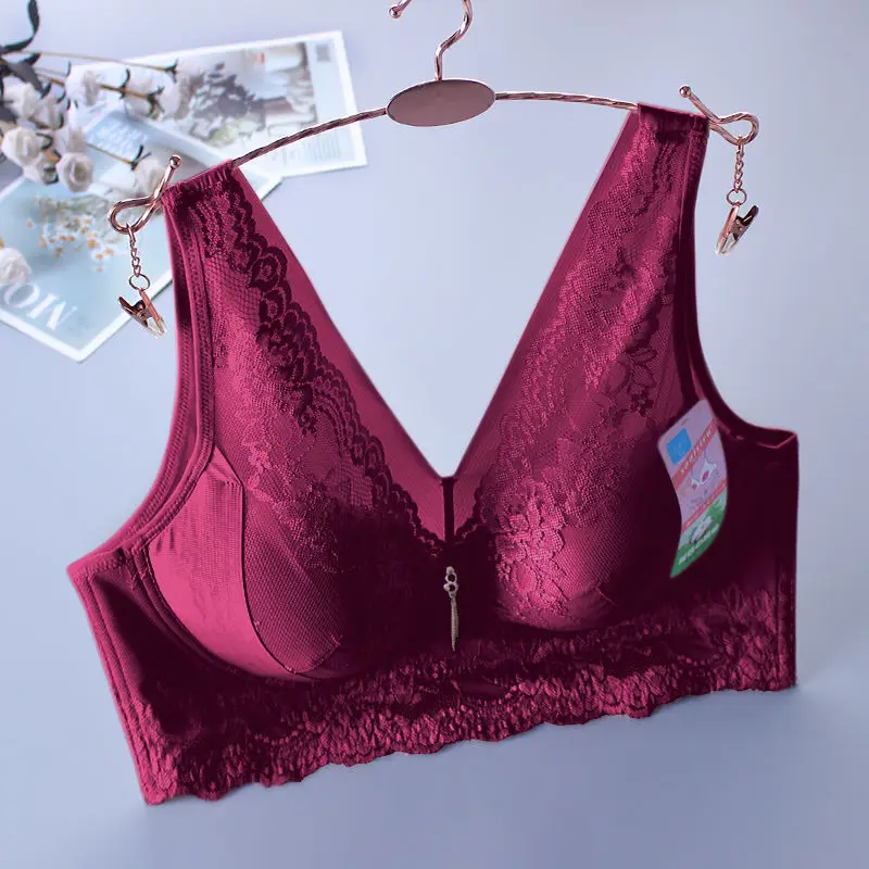 Deep V Bras for Women Sexy Lingerie Push Up Wireless Brassiere Intimates Plus Size Support Soutien Mujer Seamless Beauty Back bh