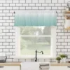 ZEDLIYU Valances for Windows Kitchen Living Room Home Decoration Small Window Valance Morocco Ombre Geometry Teal 1 Panel 4