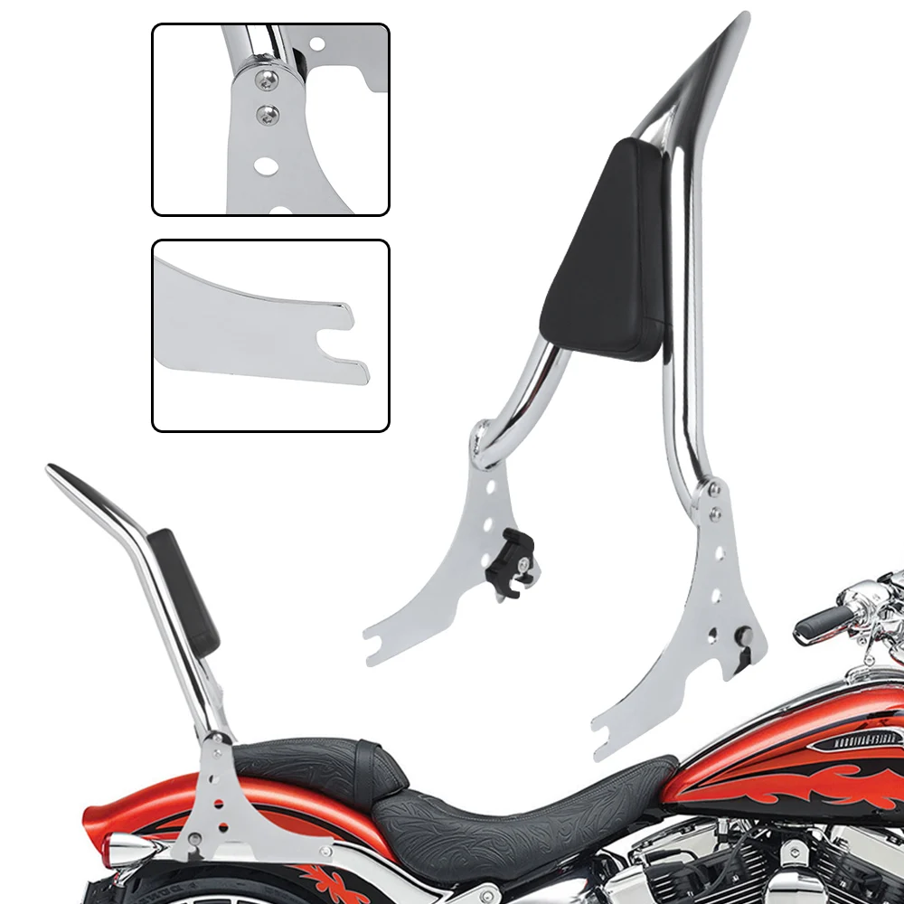 

Chrome Rear Passenger Backrest Motorcycle Sissy Bar Pad For Harley Sportster XLH883 XL 1200 883 48 72 Iron Forty Eight 2004-2022